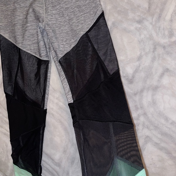 Victoria Secret PINK BONDED Legging Mesh Mint Aqua Black Grey NWOT - Picture 6 of 8